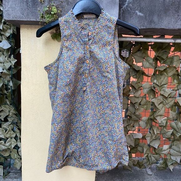 Sessun Lorette Flower Affair Button Sleeveless Blouse Size Small, MSRP $186 - Picture 9 of 11